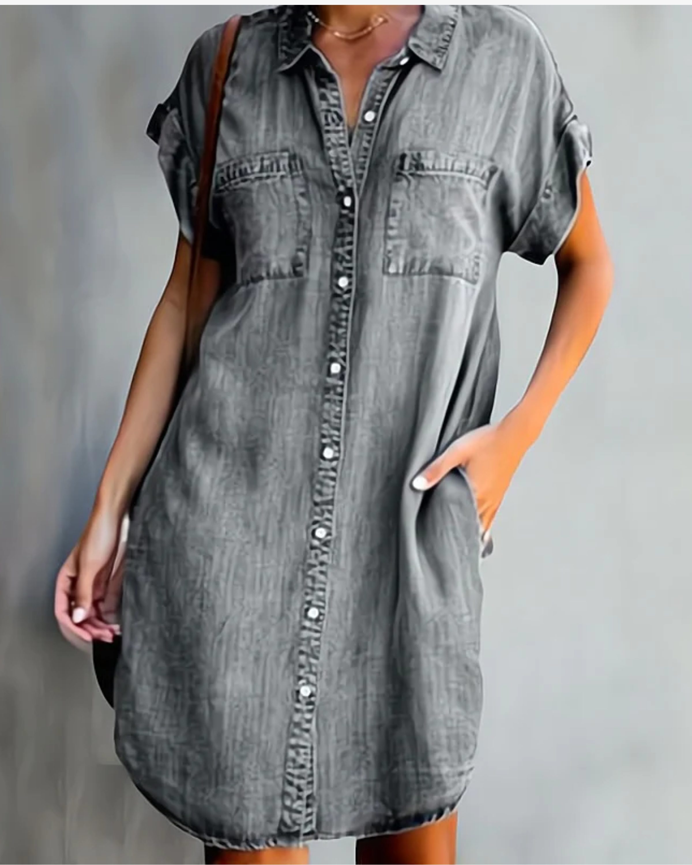 Stilla | Elegant Denimkjole Online Hot Salg