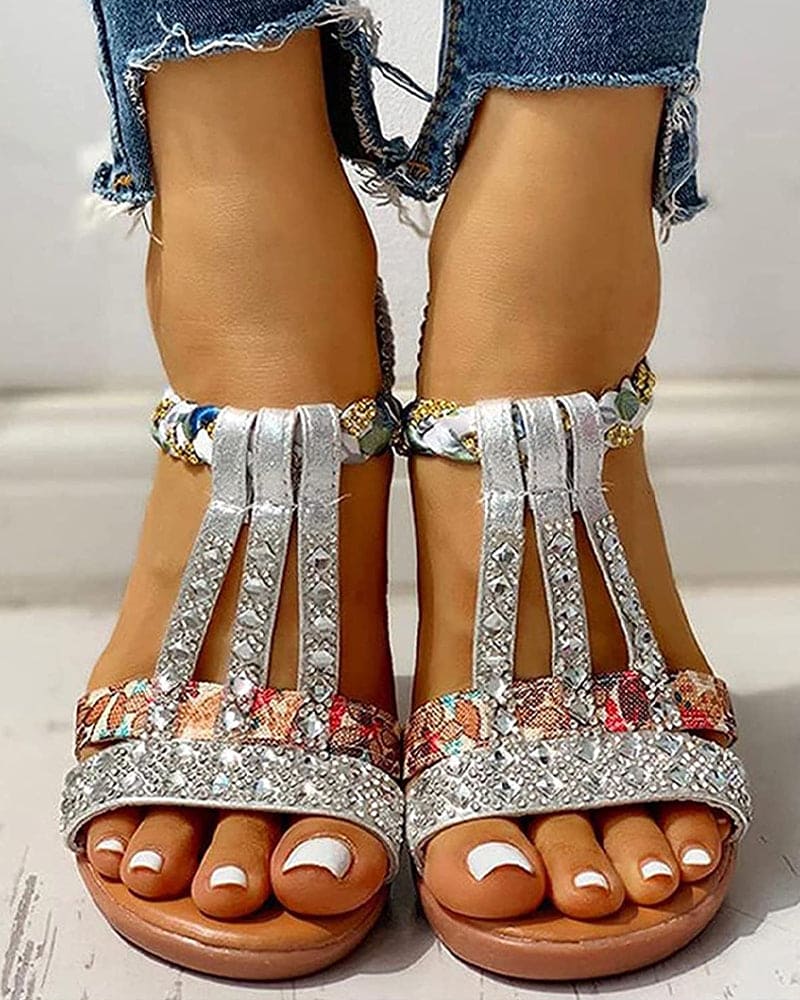 Stilla | Strand sandal med Boho kilehæle Mode