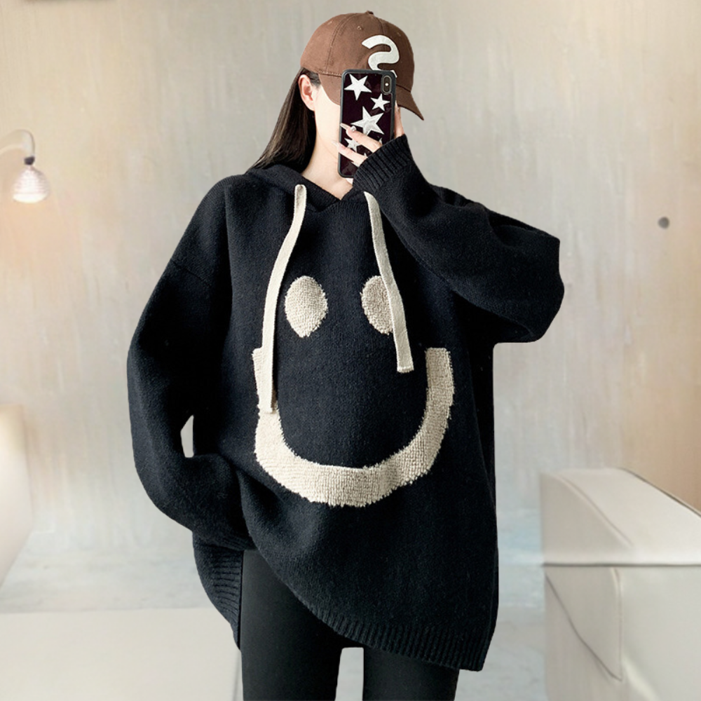 Stilla | Varm Strikket Sweater Med Hætte Til Kvinder
