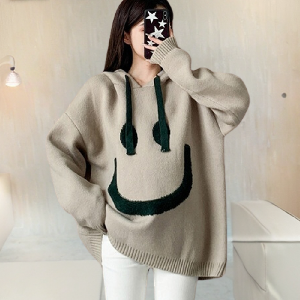 Stilla | Varm Strikket Sweater Med Hætte Til Kvinder
