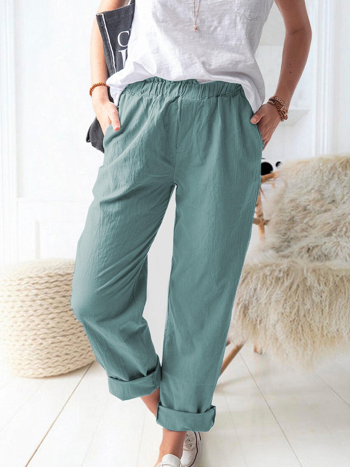 Stilla | Casual Linnedragt Med Elastisk Talje