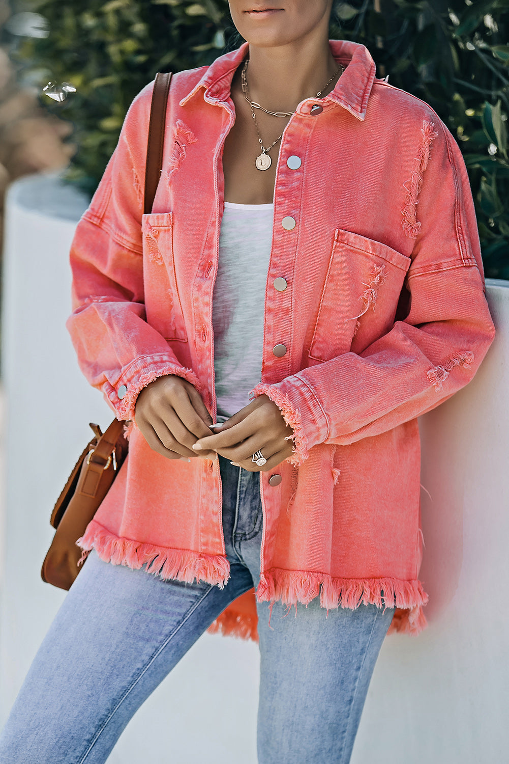 Stilla | Knap-Op Raw Hem Denim Jacket Online nu