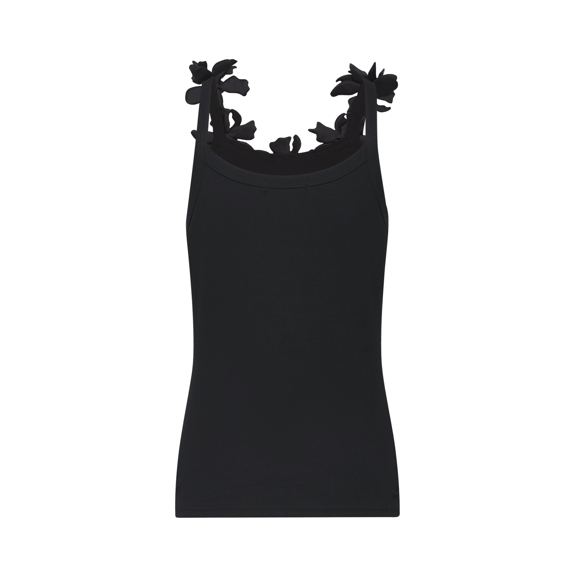 Stilla | Sort Faux Blomst Top Udsalg