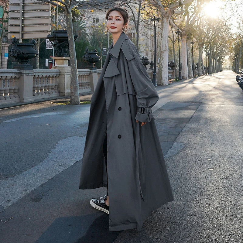 Stilla | Overstørrelse Dobbeltknappet Trench Coat