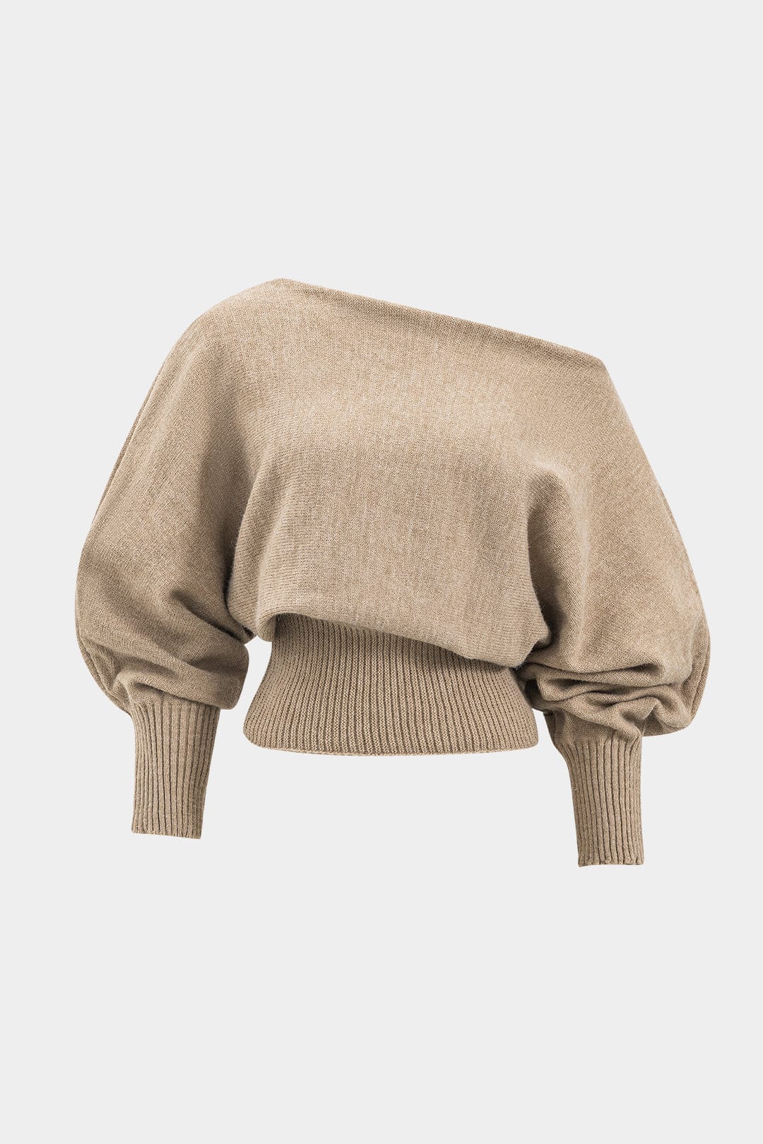 Stilla | Stilfuld Strik to Dels Sæt Med One Shoulder Trøje & Højtaljede Shorts Online salg