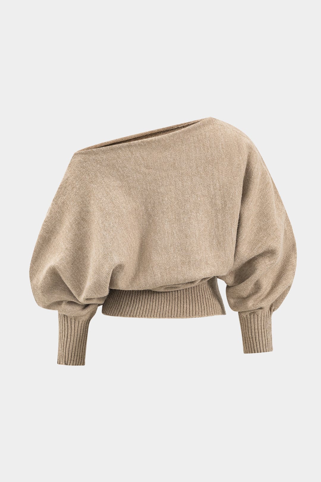 Stilla | Stilfuld Strik to Dels Sæt Med One Shoulder Trøje & Højtaljede Shorts Online salg