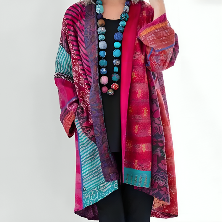 Stilla | Boho Chic Multifarvet Kimono Hot på udsalg