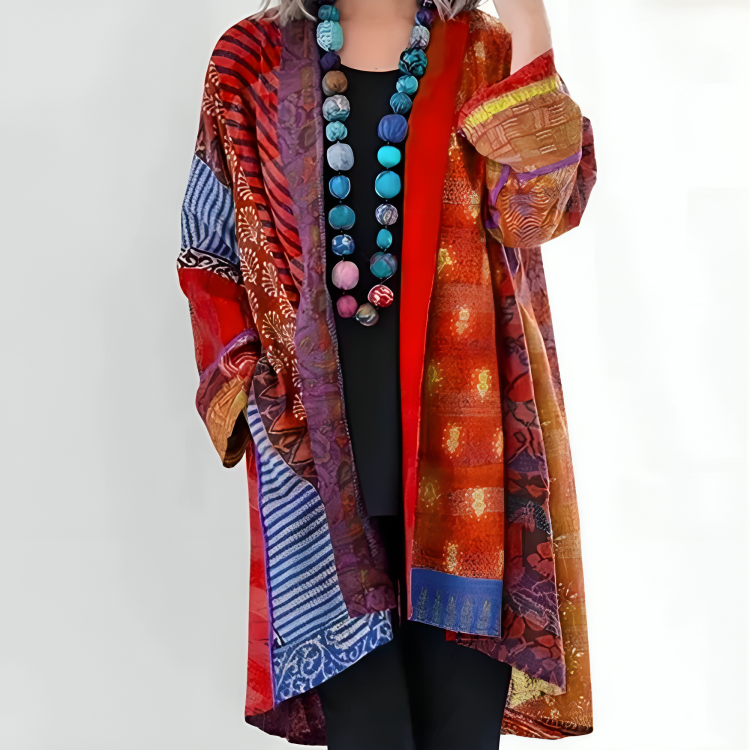 Stilla | Boho Chic Multifarvet Kimono Hot på udsalg