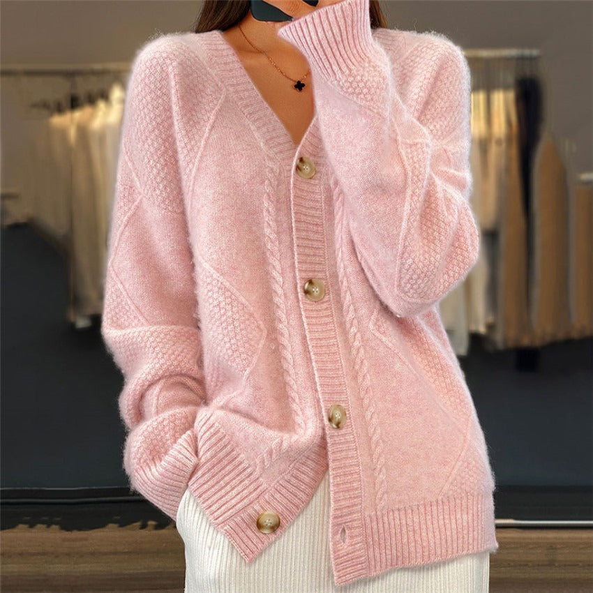 Stilla | Elegante Cardigan med Brokatmønster