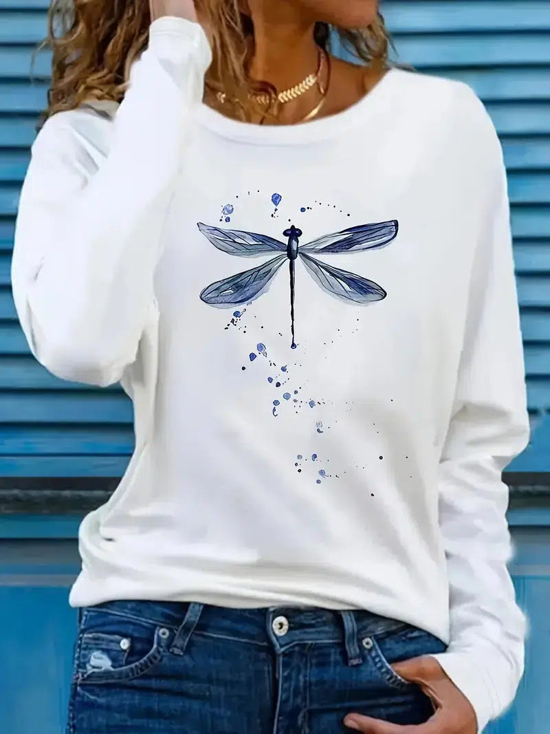 Stilla | Behagelig Langærmet T-shirt Med Rund Halsudskæring