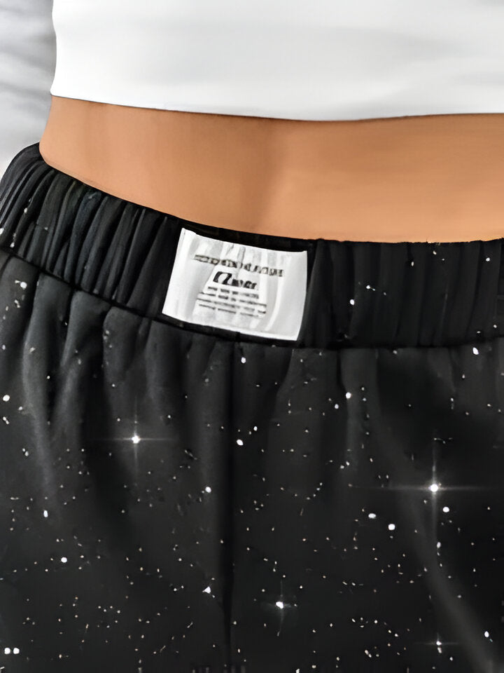 Stilla | Kvinder Casual Stjernespækket Galaxy Print Bred Ben
