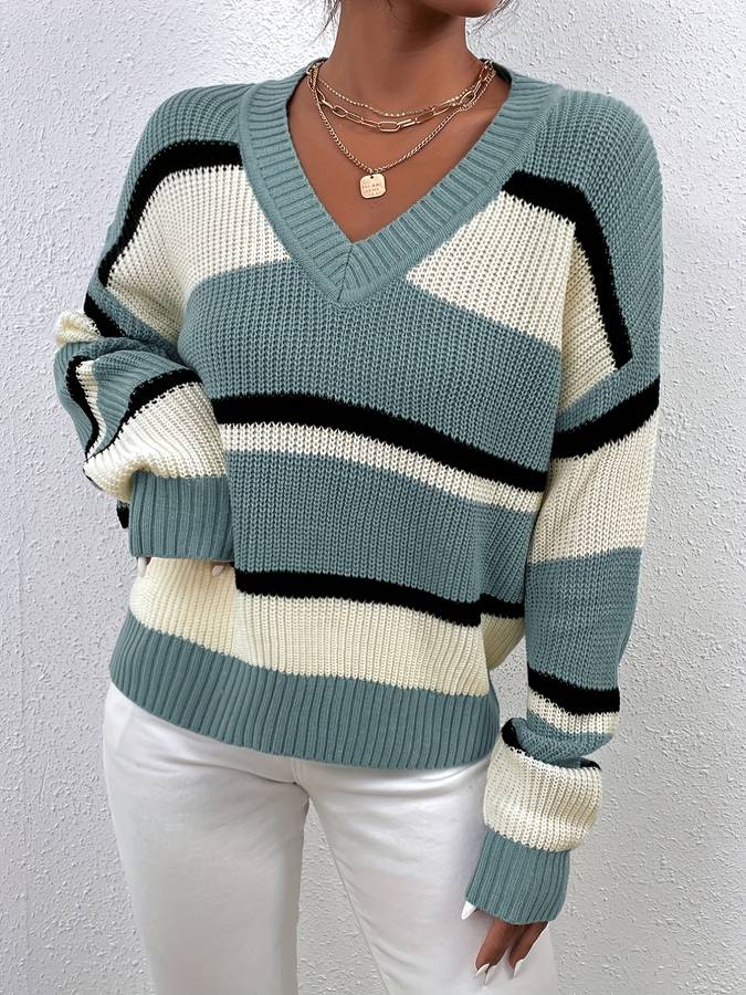 Stilla | Feminine V-hals Striktrøje Online salg