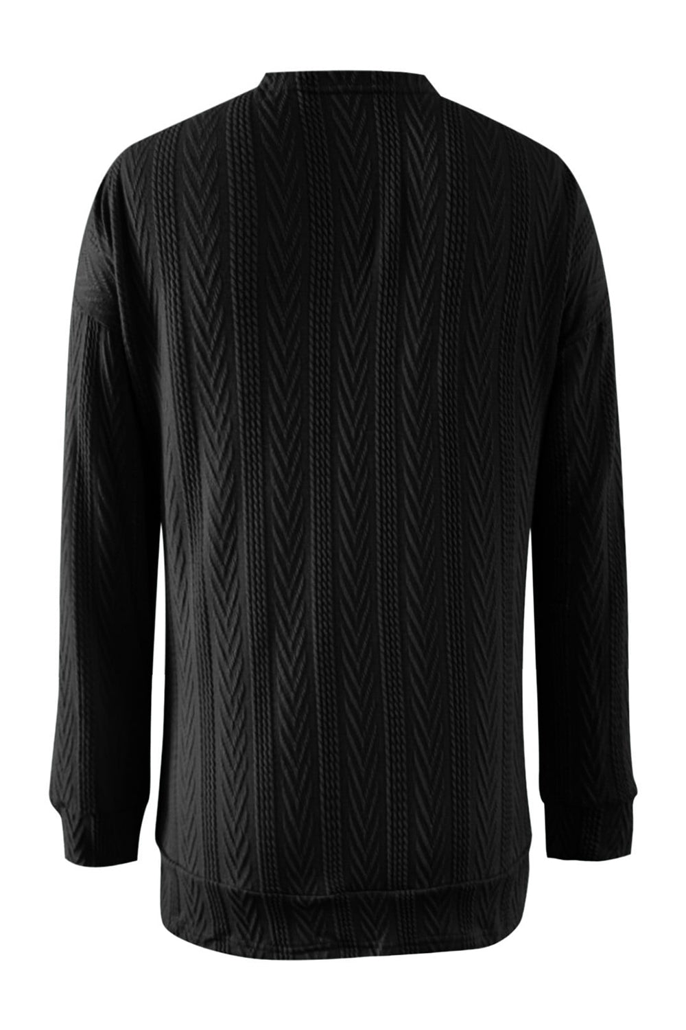 Stilla | Plus Size Tekstureret Åben Front Langærmet Cardigan Mode