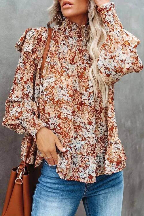 Stilla | Smocked Lantern Sleeve Ruffled Blouse Online nu