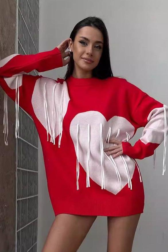 Stilla | Love Frynse Rund Hals Pullover Sweater Levere