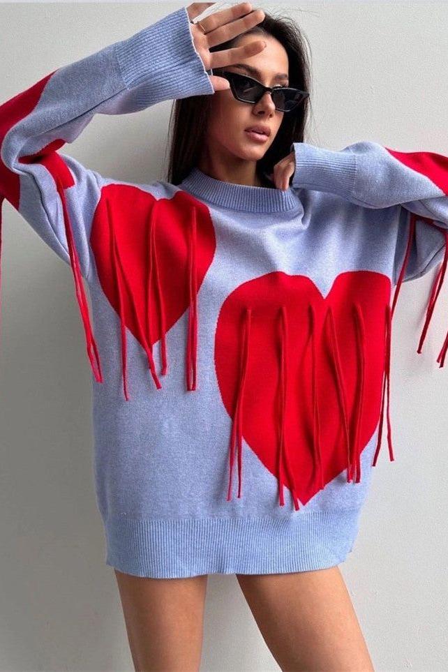 Stilla | Love Frynse Rund Hals Pullover Sweater Levere