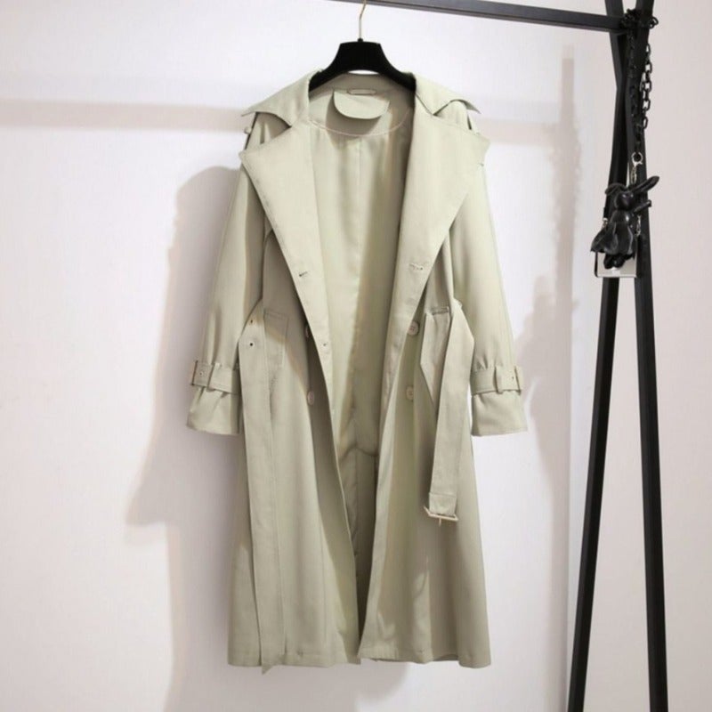 Stilla | Elegant Dobbeltbryst Trenchcoat Online salg
