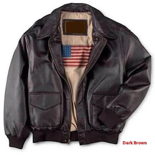 Stilla | Retro overdimensioneret US Air Force pelsimitationslæderfrakke Online Hot Salg