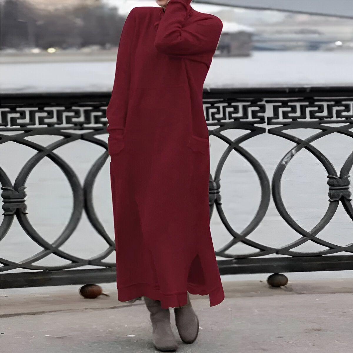 Stilla | Hyggeligt Velour Sweatshirt Kjole