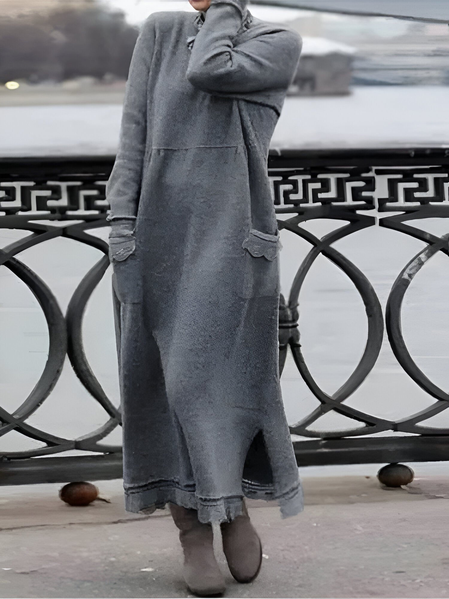 Stilla | Hyggeligt Velour Sweatshirt Kjole