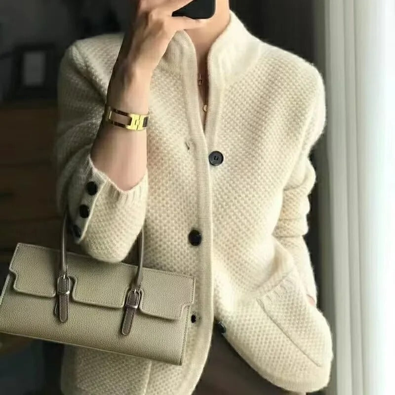 Stilla | Cashmere Tyk Uld Kvinders Sweaterjakke Hot på udsalg