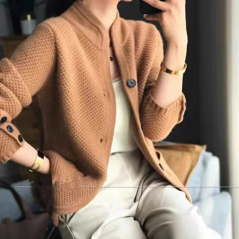 Stilla | Cashmere Tyk Uld Kvinders Sweaterjakke Hot på udsalg
