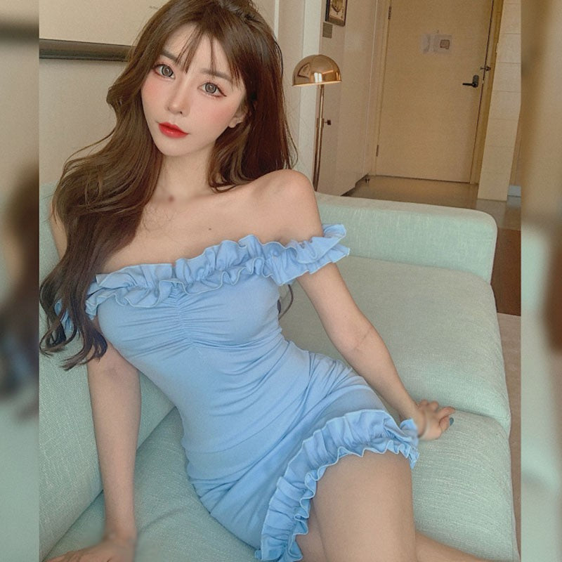 Stilla | Off-Shoulder Backless Bodycon Mini Kjole