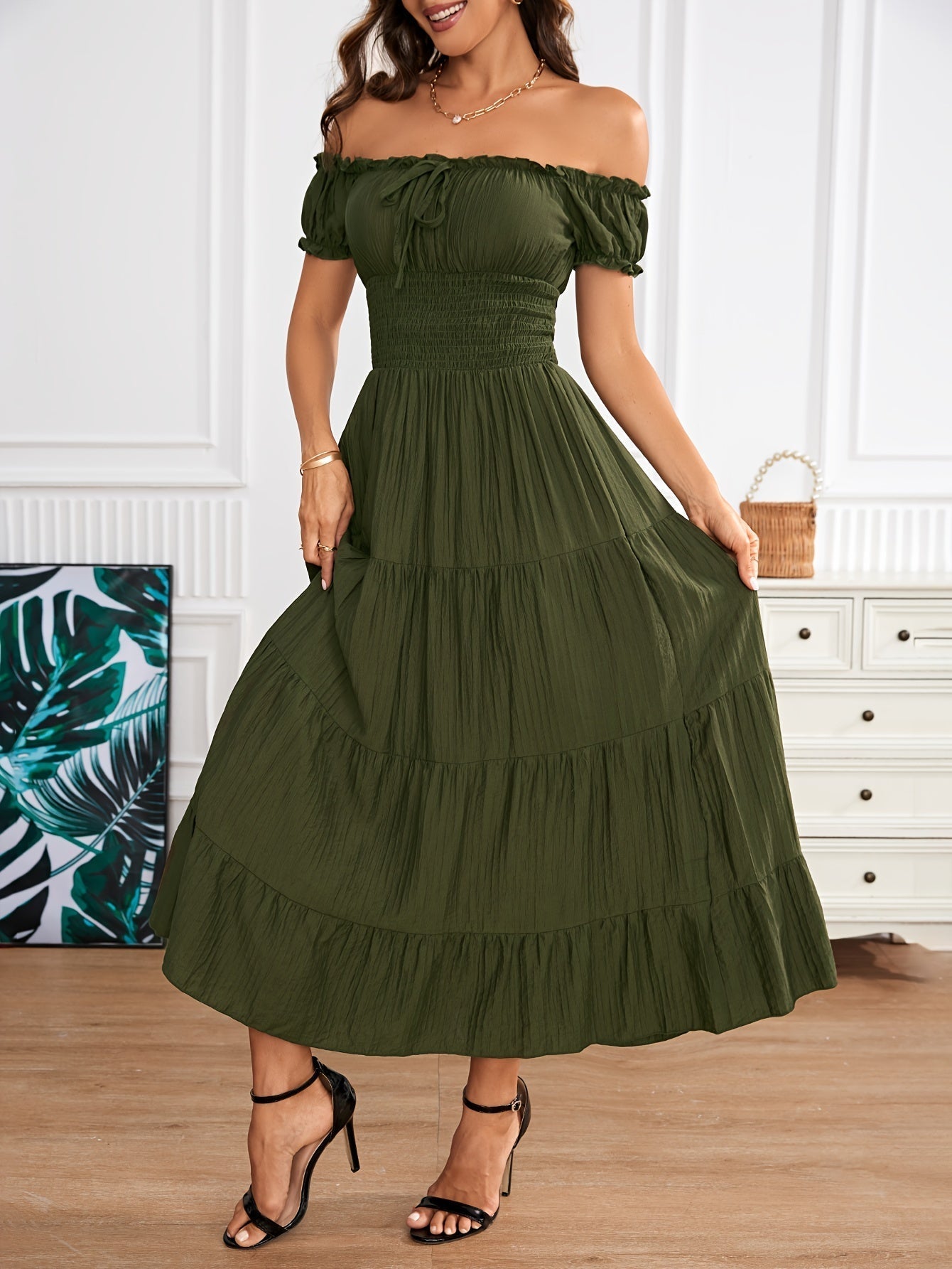Stilla | Maxi Kjole Med Bare Skuldre