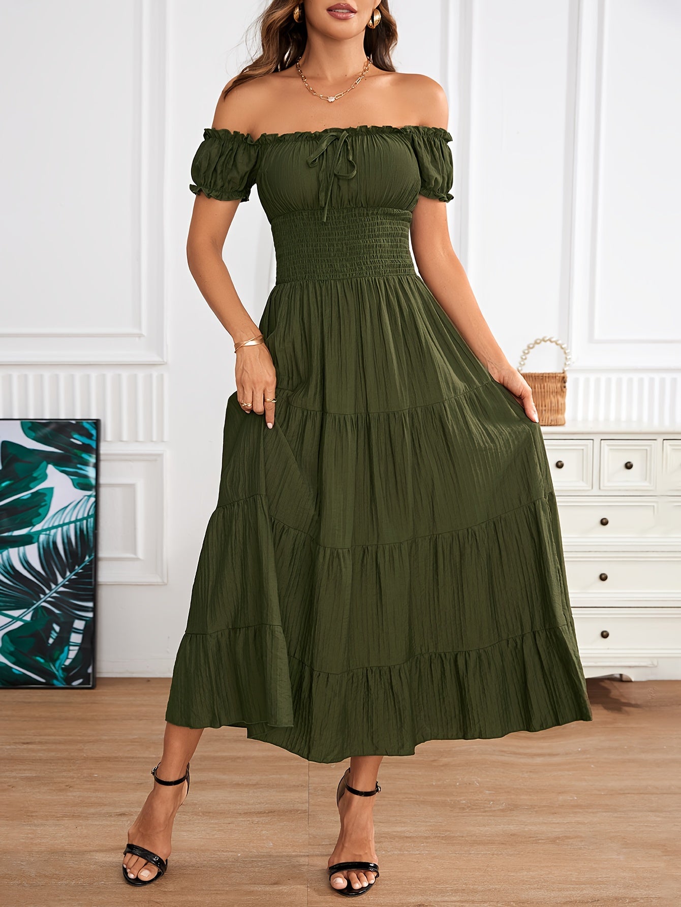 Stilla | Maxi Kjole Med Bare Skuldre
