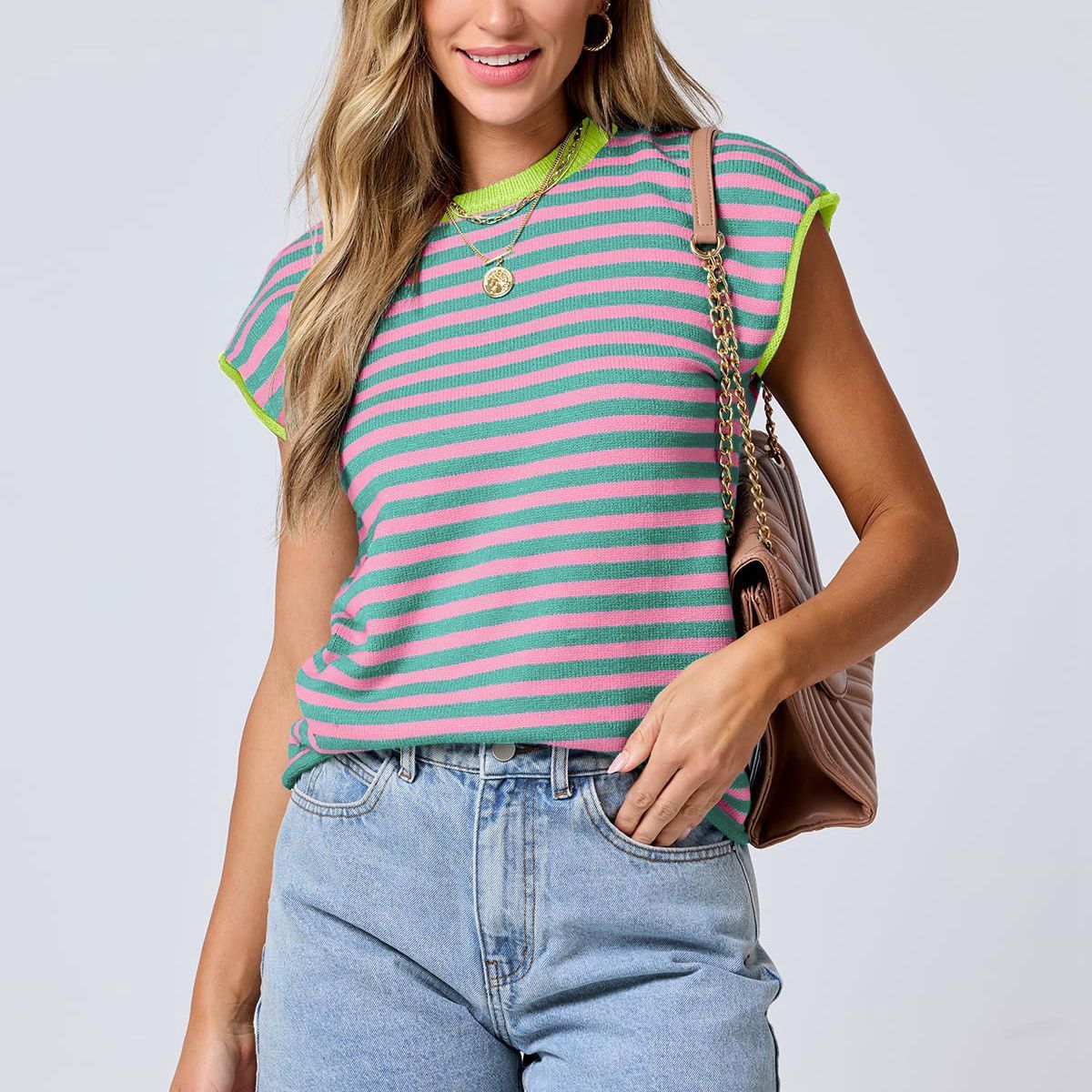 Stilla | Casual Stribet Sweater Levere