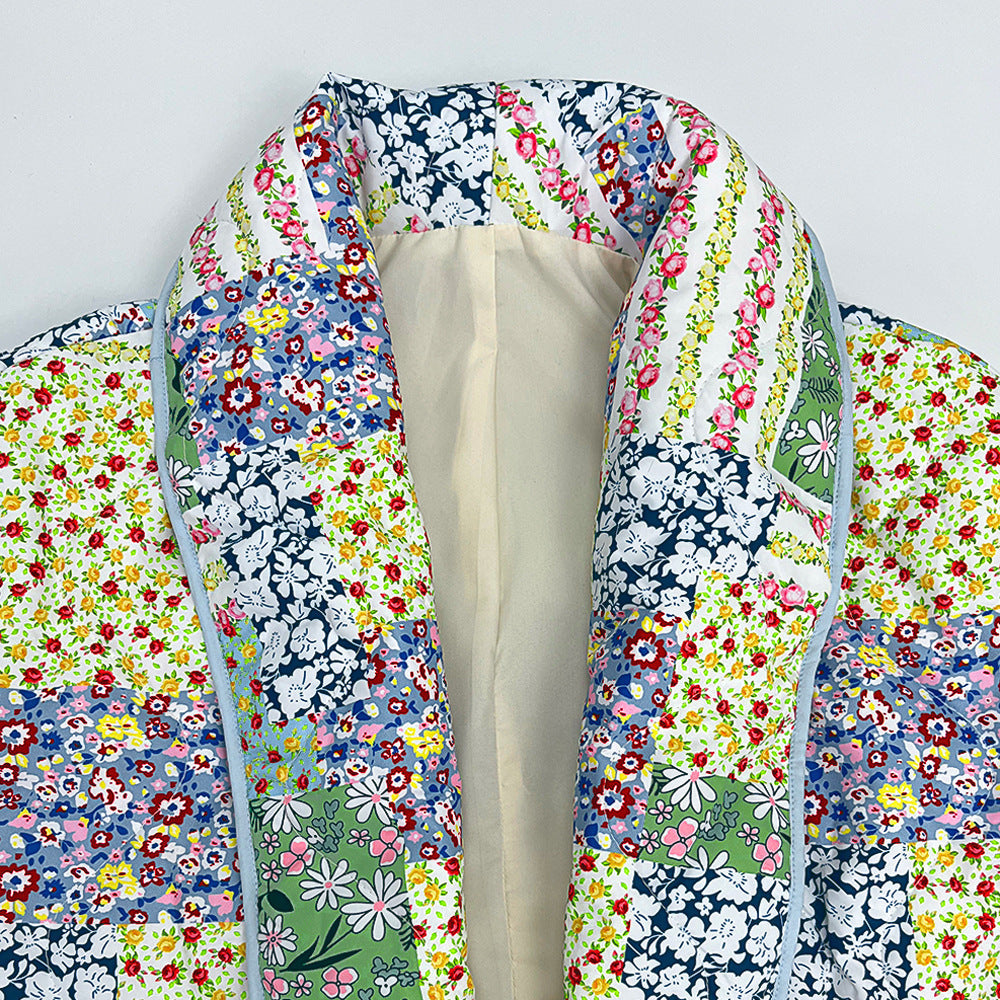 Stilla | Dame Dunjakke i Grøn Med Blomsterede Vintage Mønster Online Hot Salg