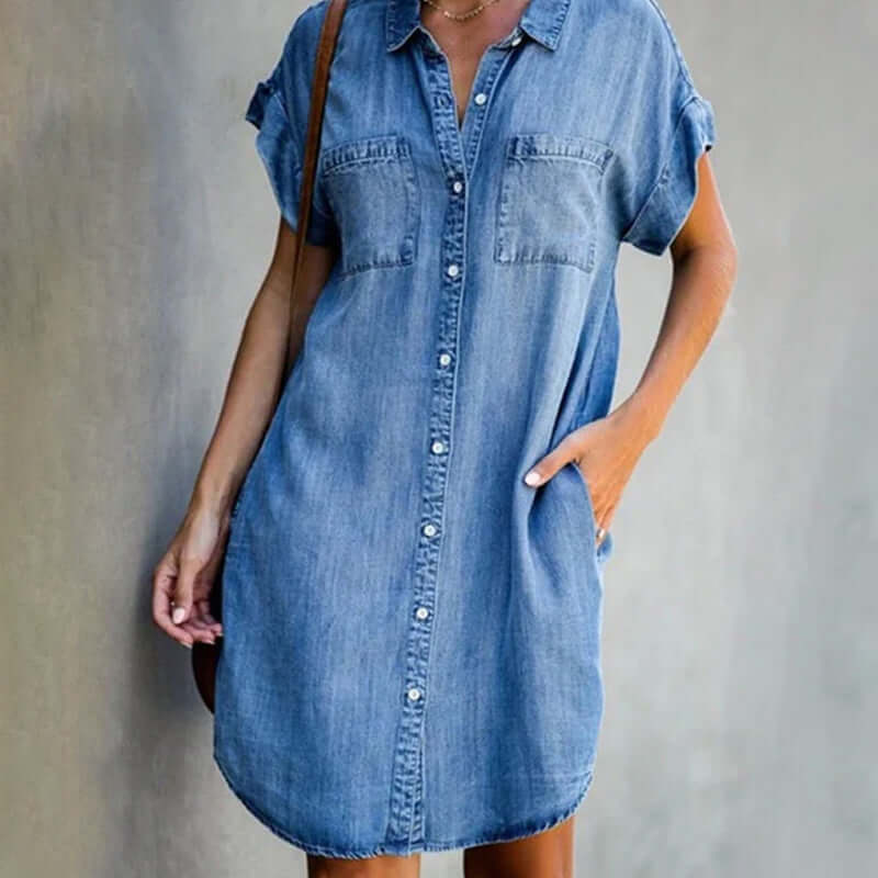 Stilla | Jeanskjole til det afslappede look på udsalg