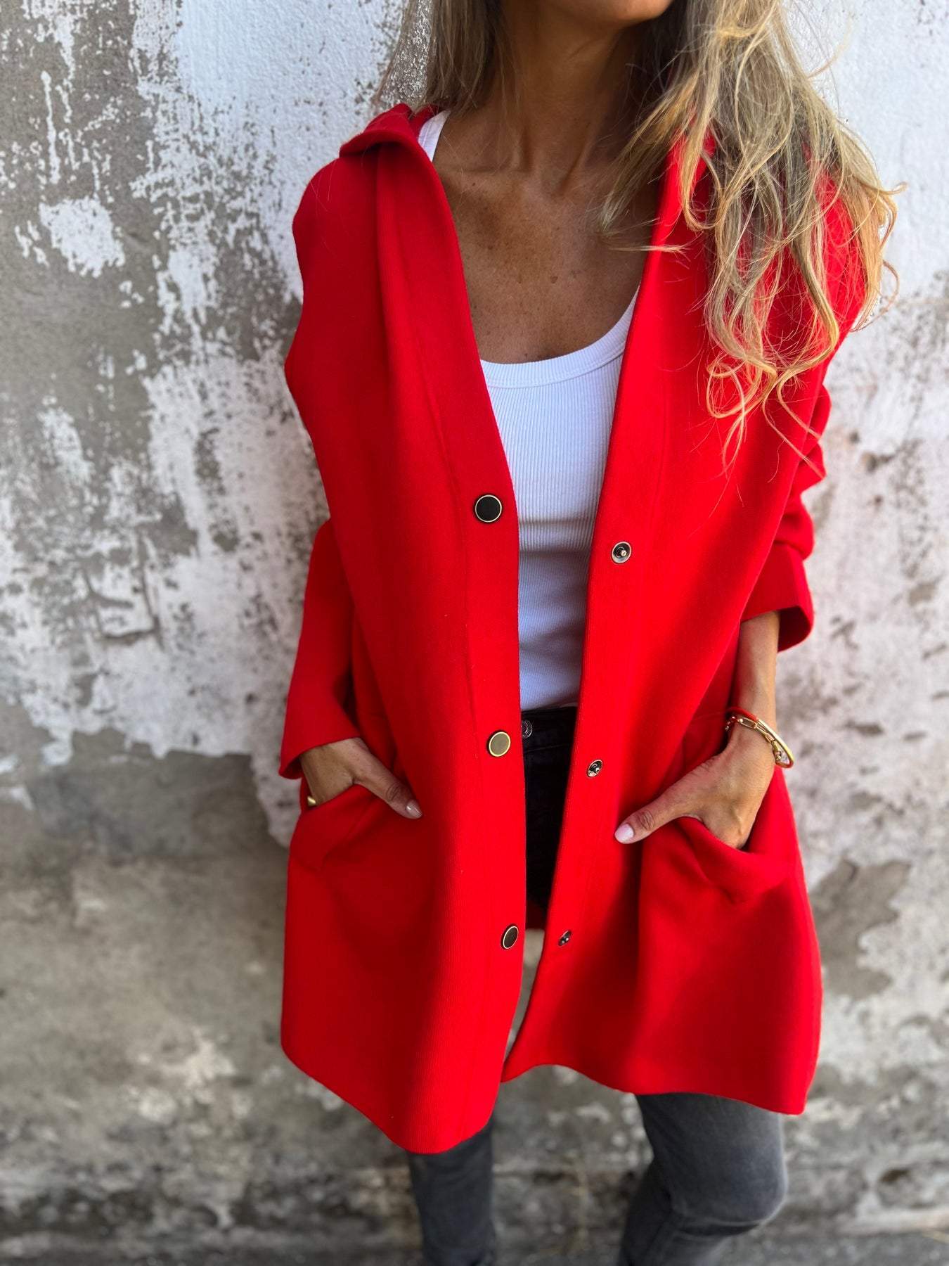 Stilla | Fritidsblazer med enkel knap og hætte Mode