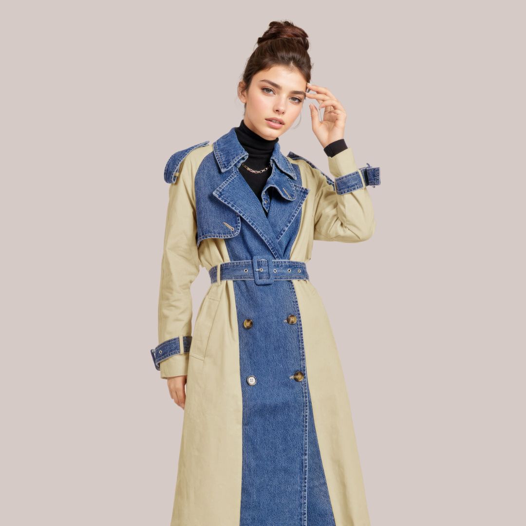 Stilla | Trench-Denimfrakke Evelyn Online salg