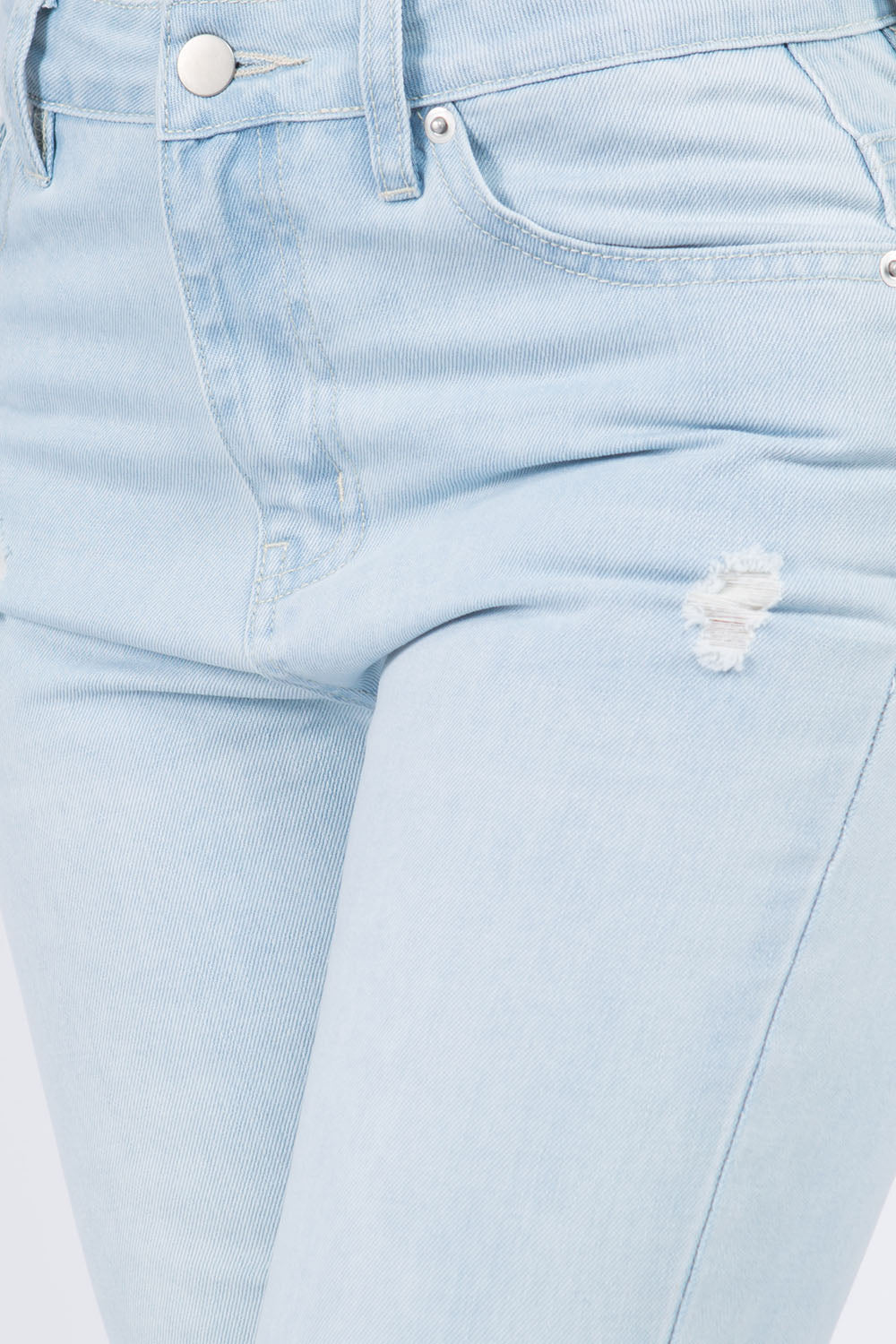 Stilla | Bazi Høj Talje Distressed Raw Hem Jeans