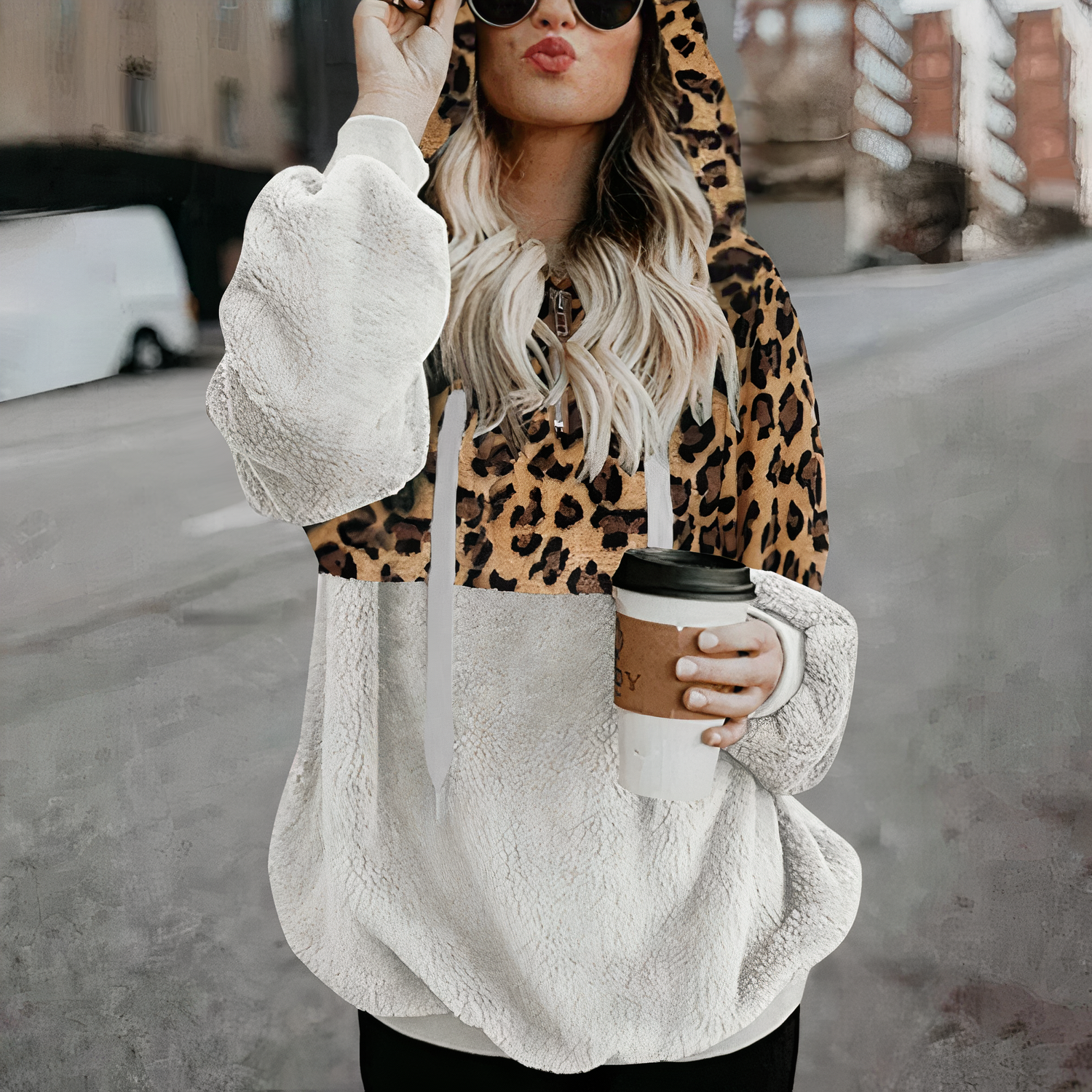Stilla | Leopard Print Hættetrøje Juliana Hot på udsalg