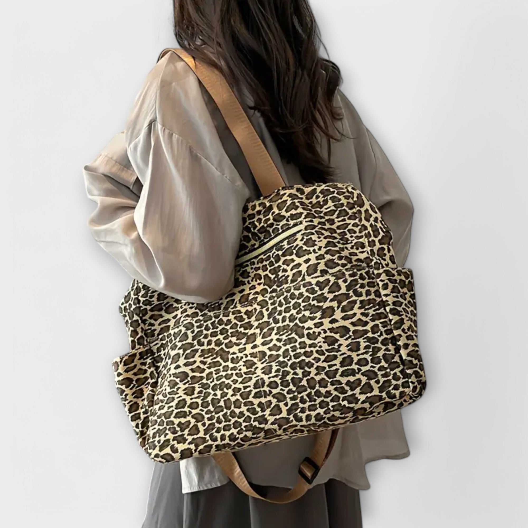 Stilla | Leopardprint Lærred Crossbody Taske Levere