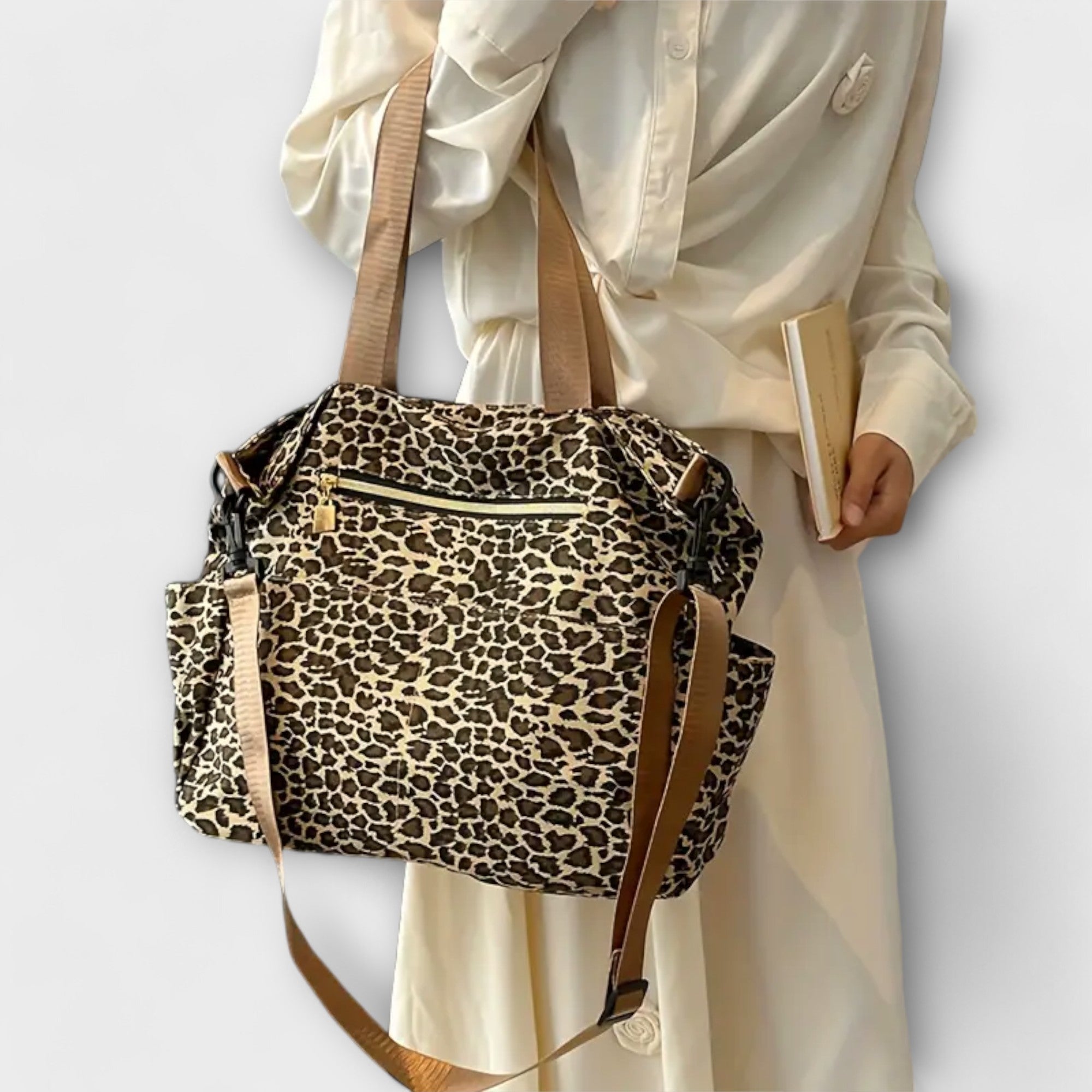 Stilla | Leopardprint Lærred Crossbody Taske Levere