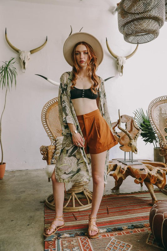 Stilla | Kimono M/ Suede Bindebælte Rabat