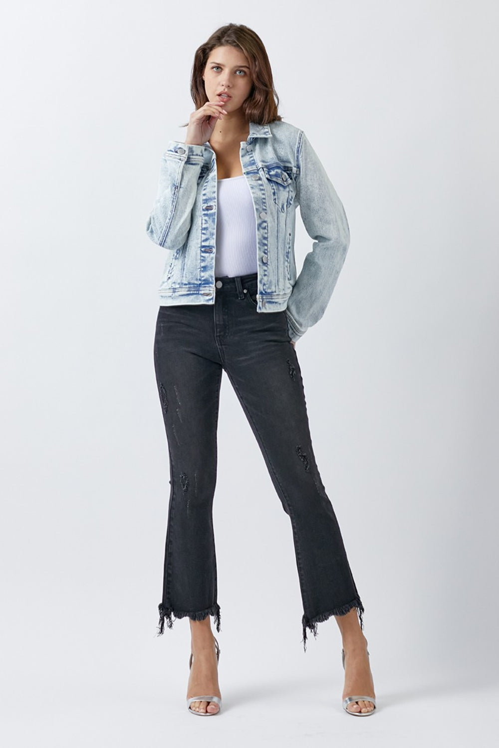 Stilla | Knapper Op Vasket Denim Jakke Rabat
