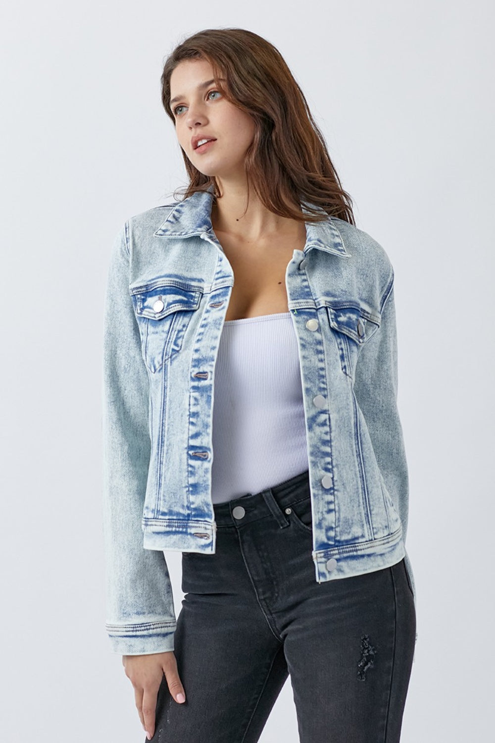 Stilla | Knapper Op Vasket Denim Jakke Rabat