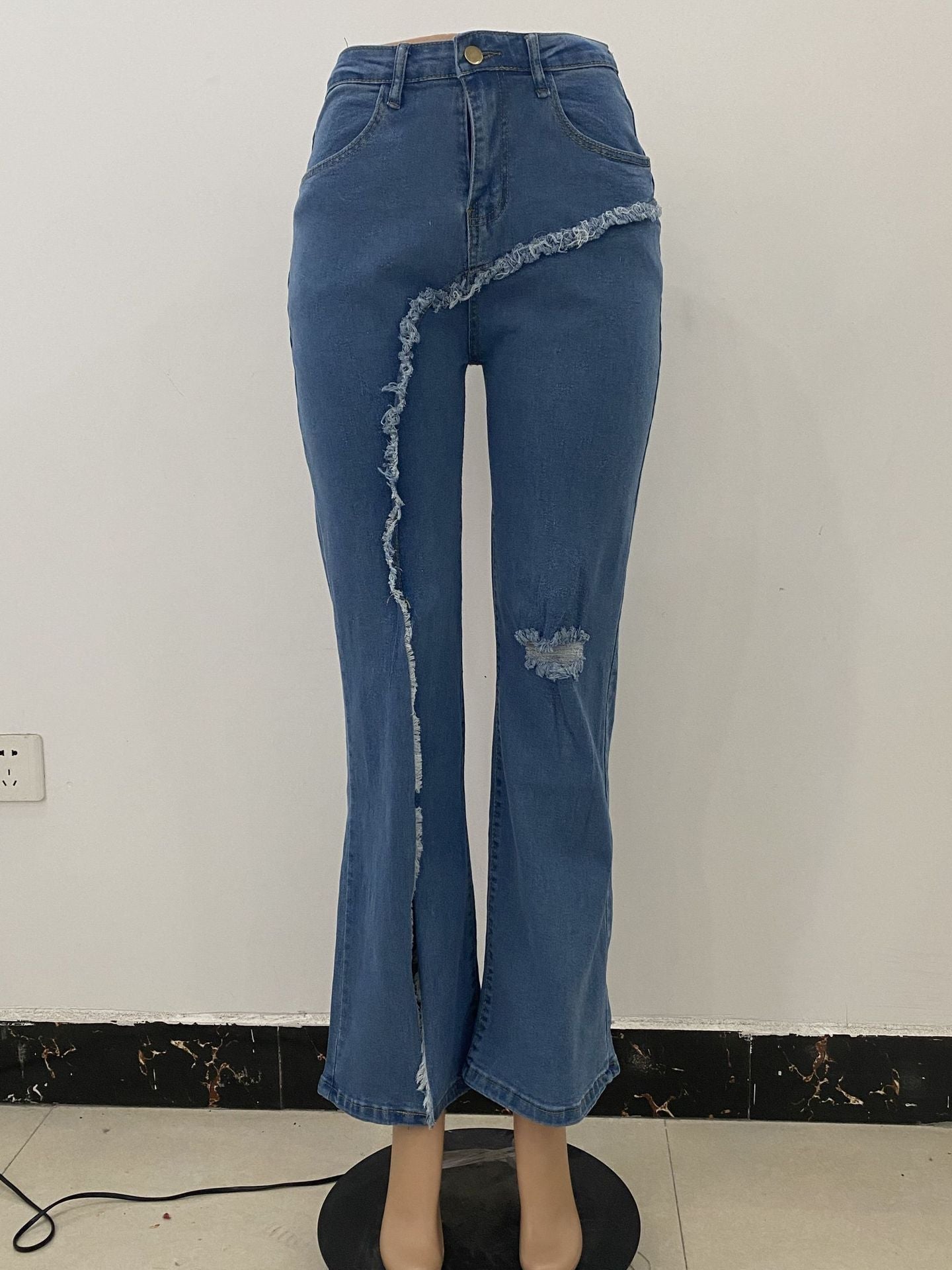 Stilla | Kvinders Elastiske Revne Flared Jeans