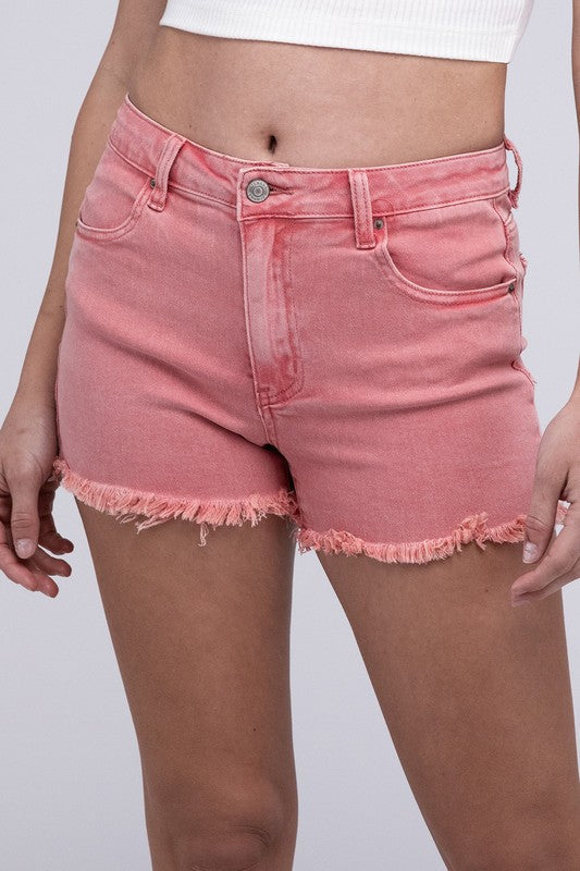 Stilla | Vaskede Frynsede Cutoff Kant Shorts Hot på udsalg