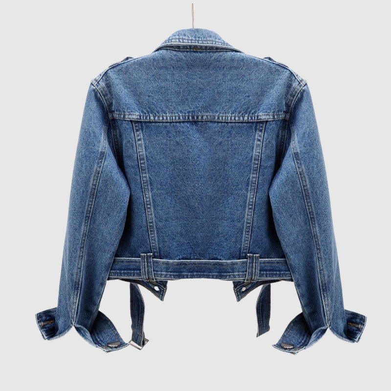 Stilla | stilfuld cropped denimjakke Hot på udsalg