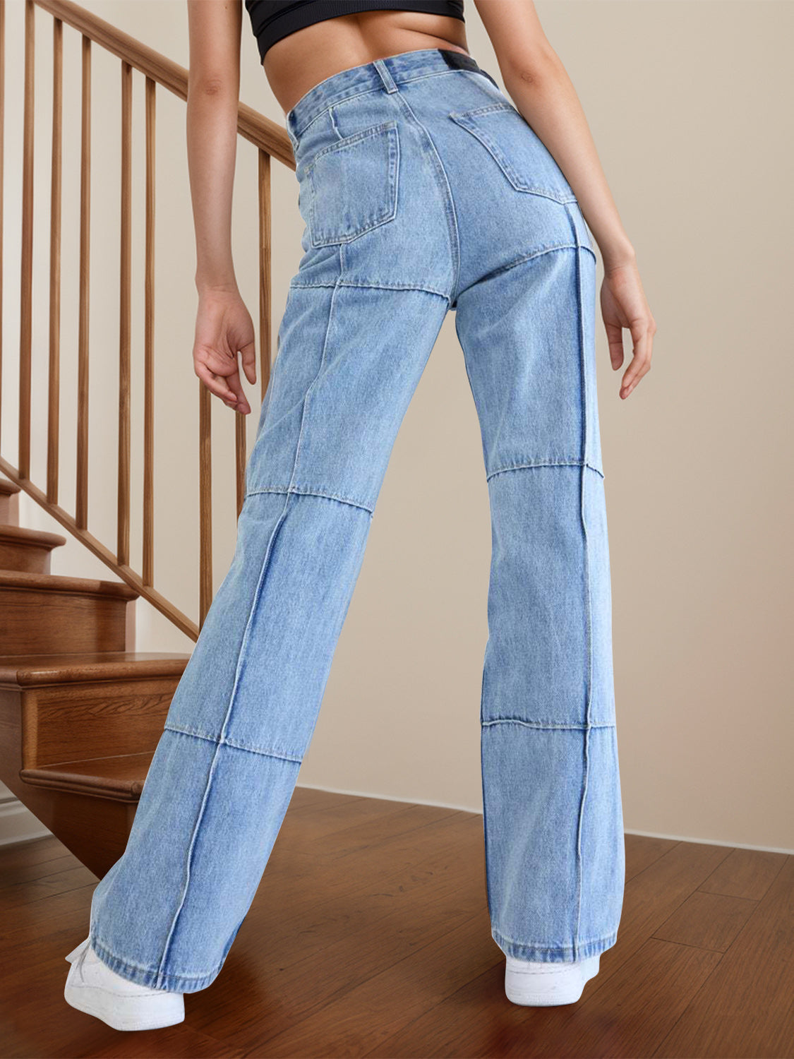 Stilla | Talje Lige Jeans Med Lommer på udsalg