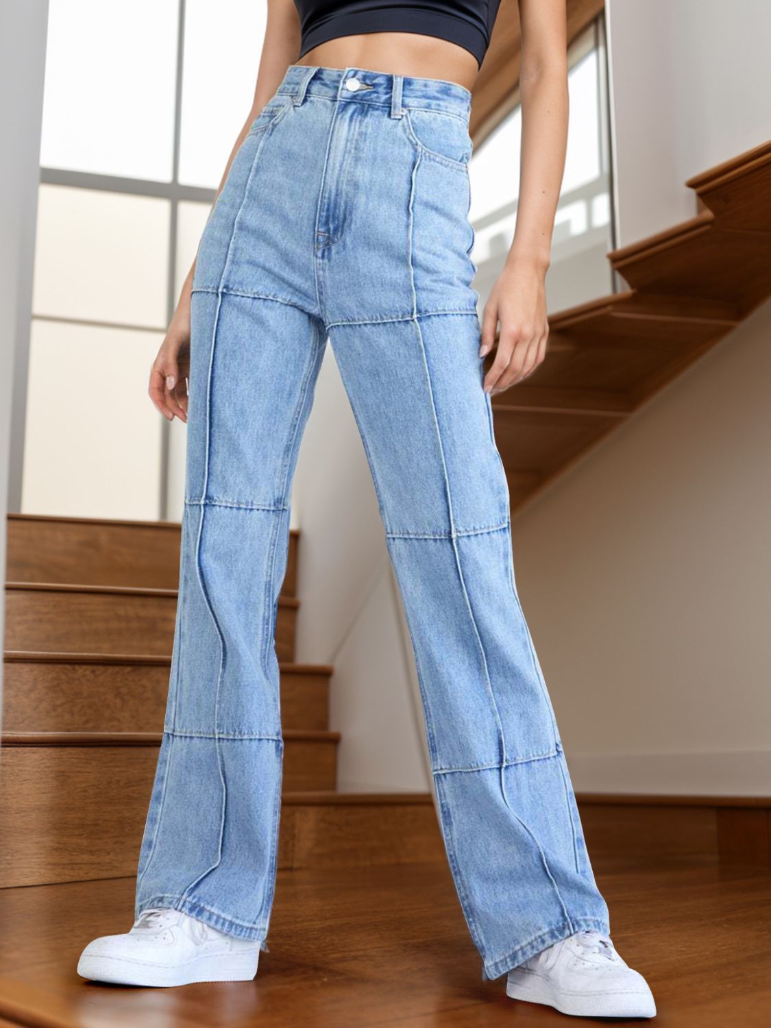 Stilla | Talje Lige Jeans Med Lommer på udsalg