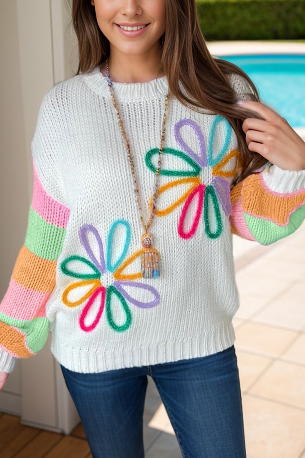 Stilla | Blok Rund Hals Sweater Rabat