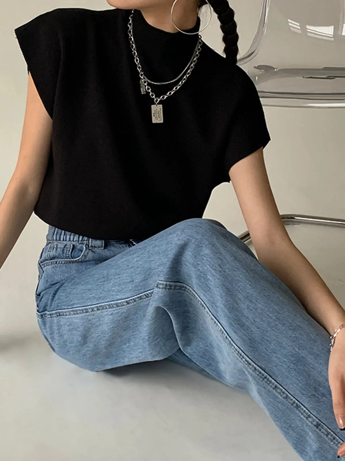 Stilla | Solid Pullover Sweater Vest Online Hot Salg