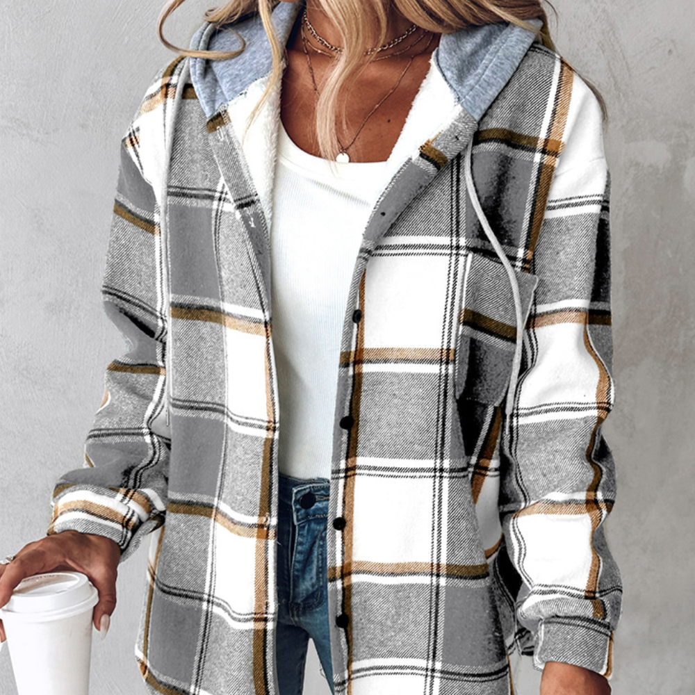 Stilla | Afslappet Ternet Kvinders Hoodie Jakke Online Hot Salg