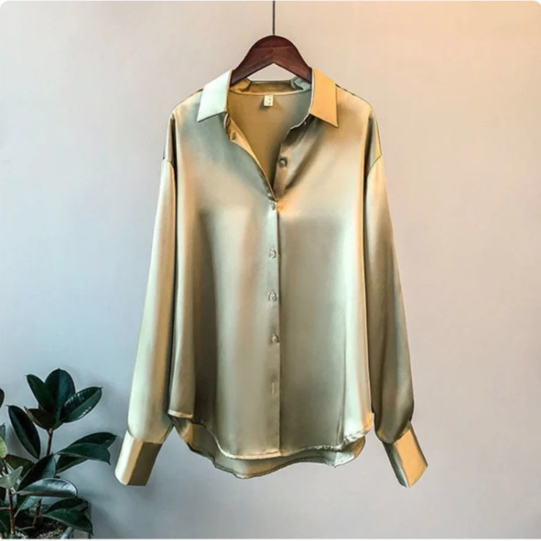Stilla | Behagelig Button up Bluse Lange Ærmer Online nu